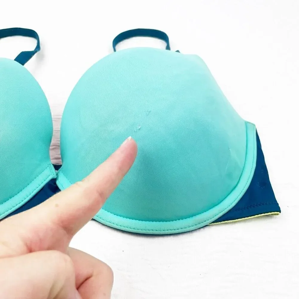 BUY 1 GET 1 FREE Victorias Secret 34dd wear everywhere yellow turquoise bra stru